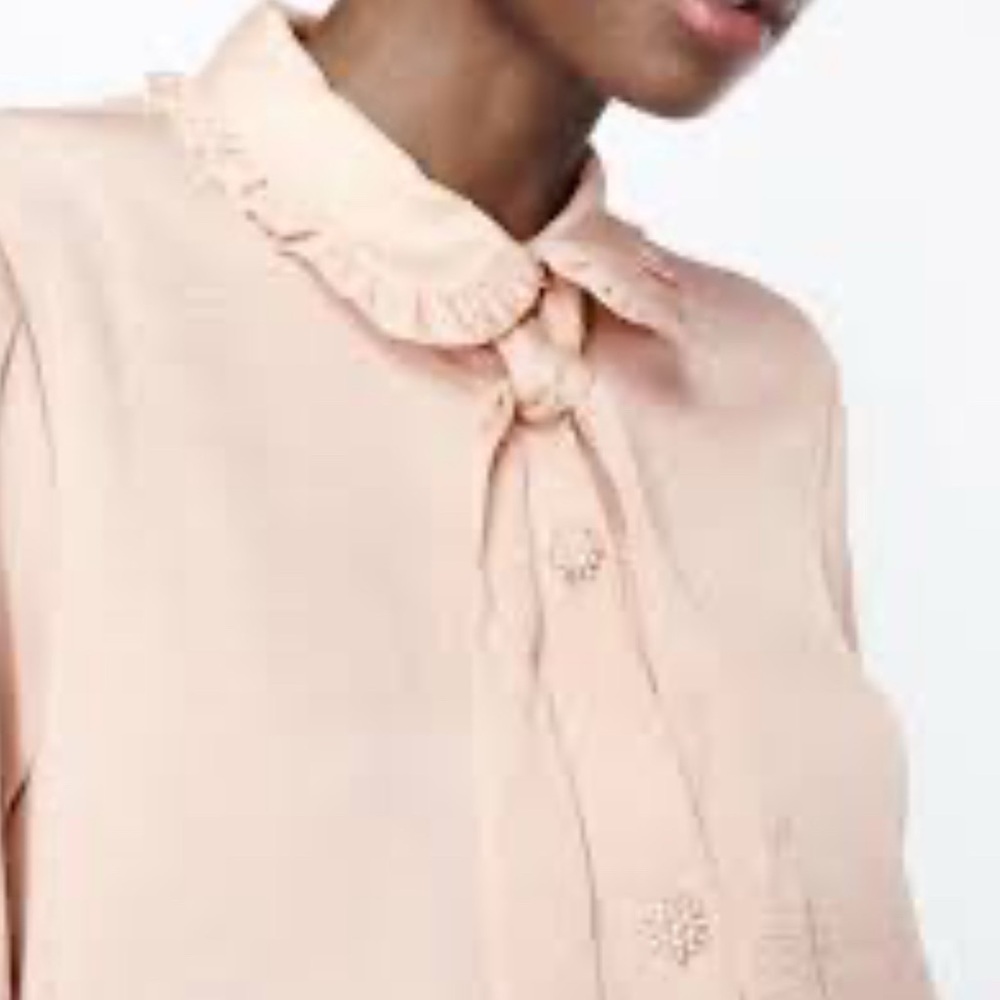 Zara Light Pink Ruffled Blouse